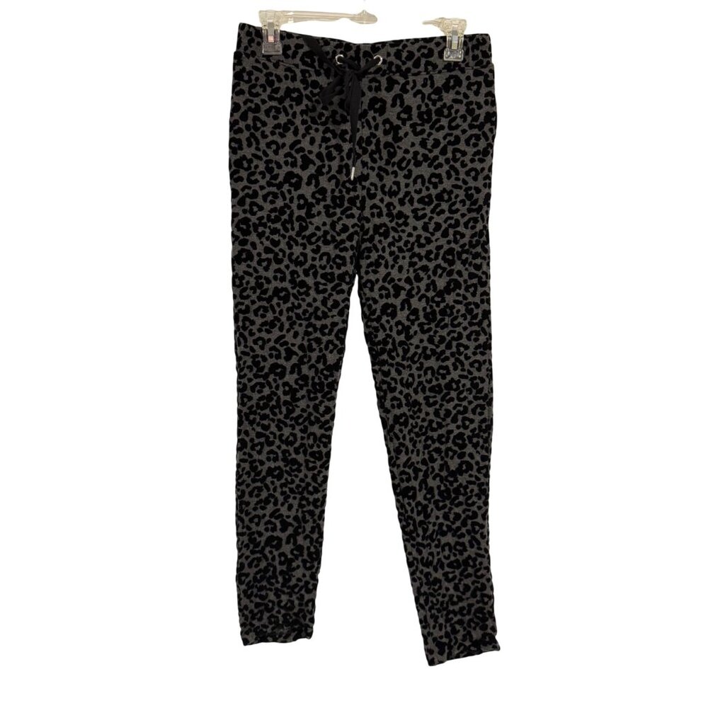 Soma Weekend‎ Black Gray Leopard Print Textured Lounge Pants Size S